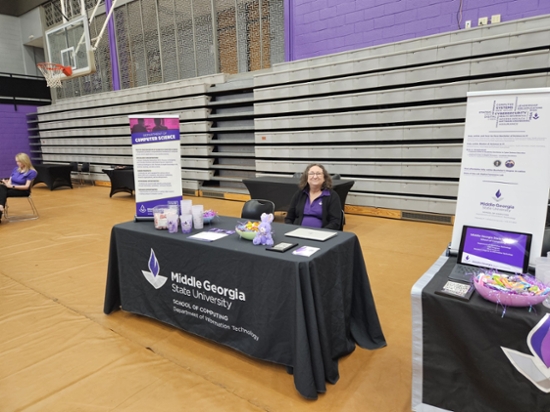 Dr. Stephanie Edge at the School of Computing table at Cochran Campus Open House.